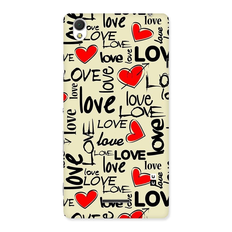 Love Hearts Pattern Back Case for Sony Xperia T3