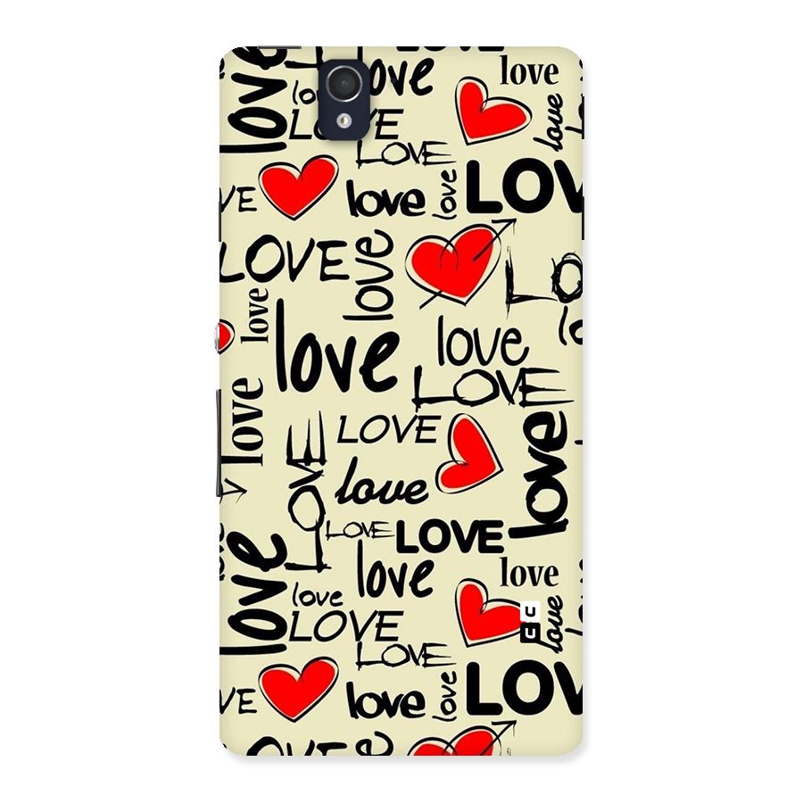 Love Hearts Pattern Back Case for Sony Xperia Z