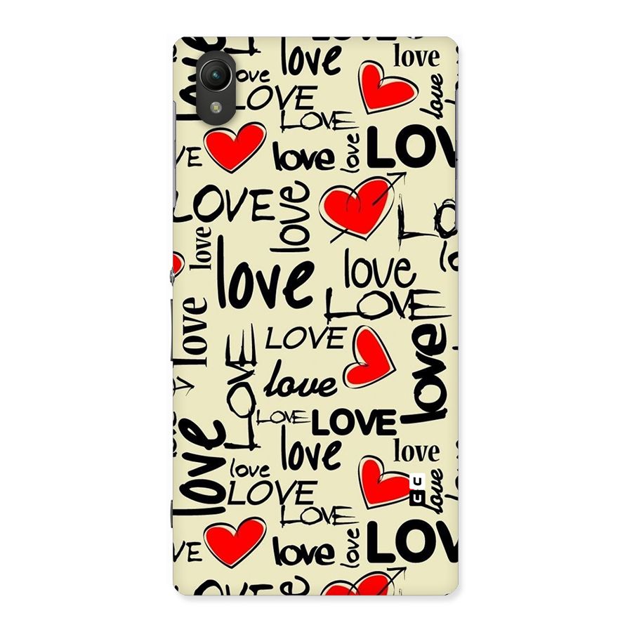 Love Hearts Pattern Back Case for Sony Xperia Z1