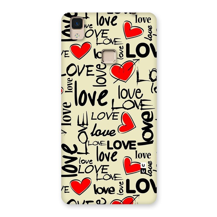 Love Hearts Pattern Back Case for V3 Max