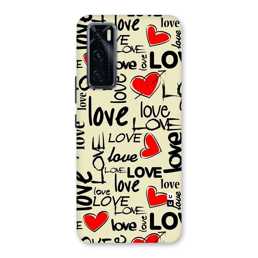 Love Hearts Pattern Back Case for Vivo V20 SE