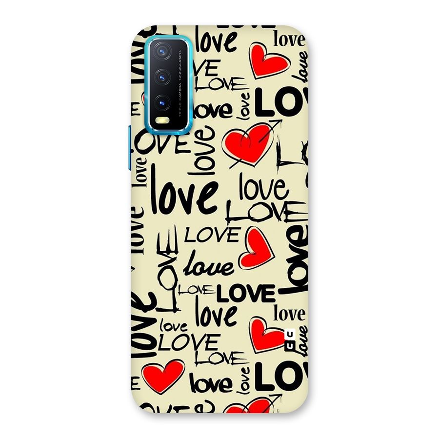 Love Hearts Pattern Back Case for Vivo Y20A