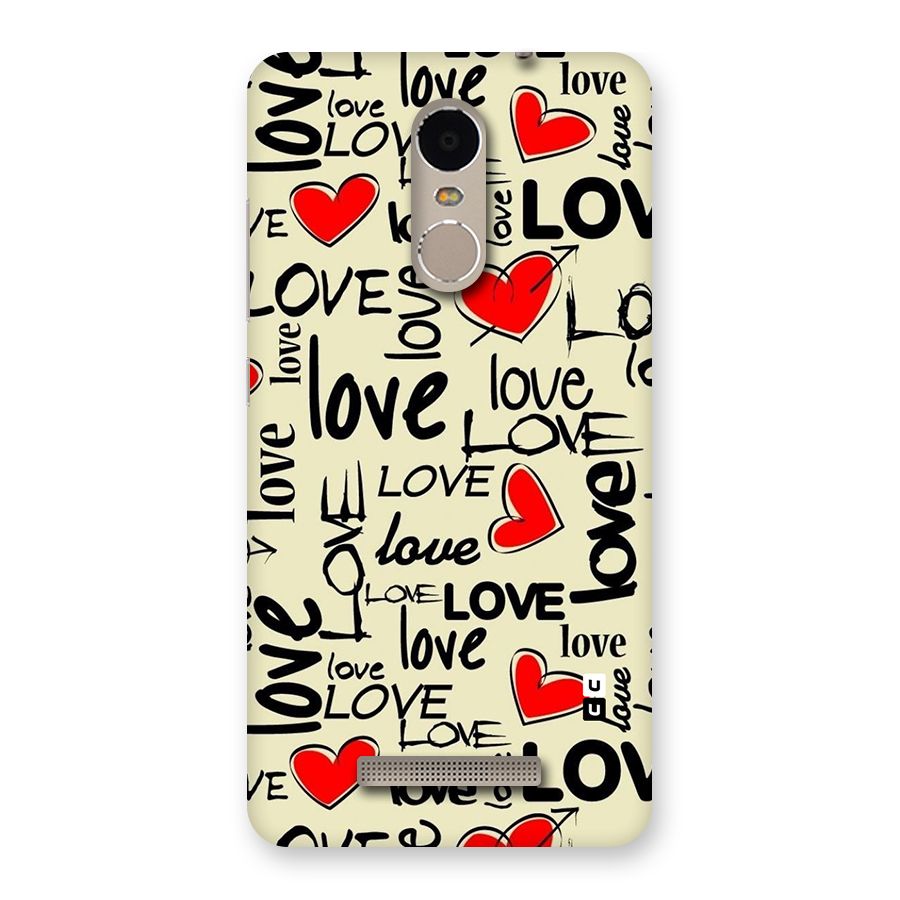 Love Hearts Pattern Back Case for Xiaomi Redmi Note 3