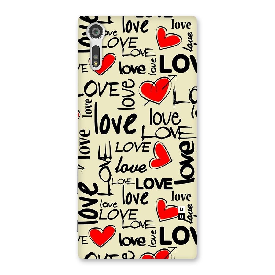 Love Hearts Pattern Back Case for Xperia XZ