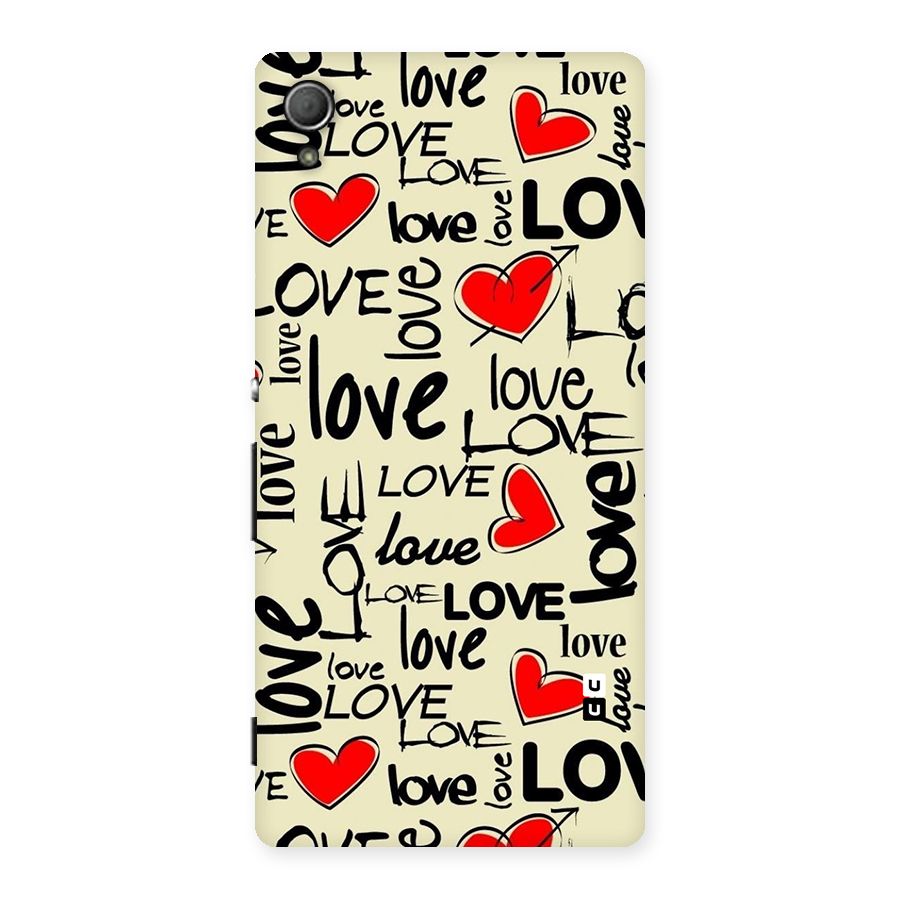 Love Hearts Pattern Back Case for Xperia Z3 Plus