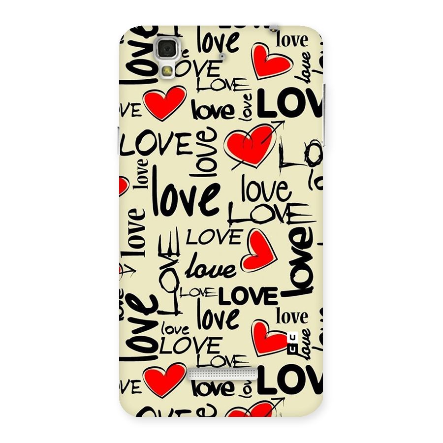 Love Hearts Pattern Back Case for Yu Yureka