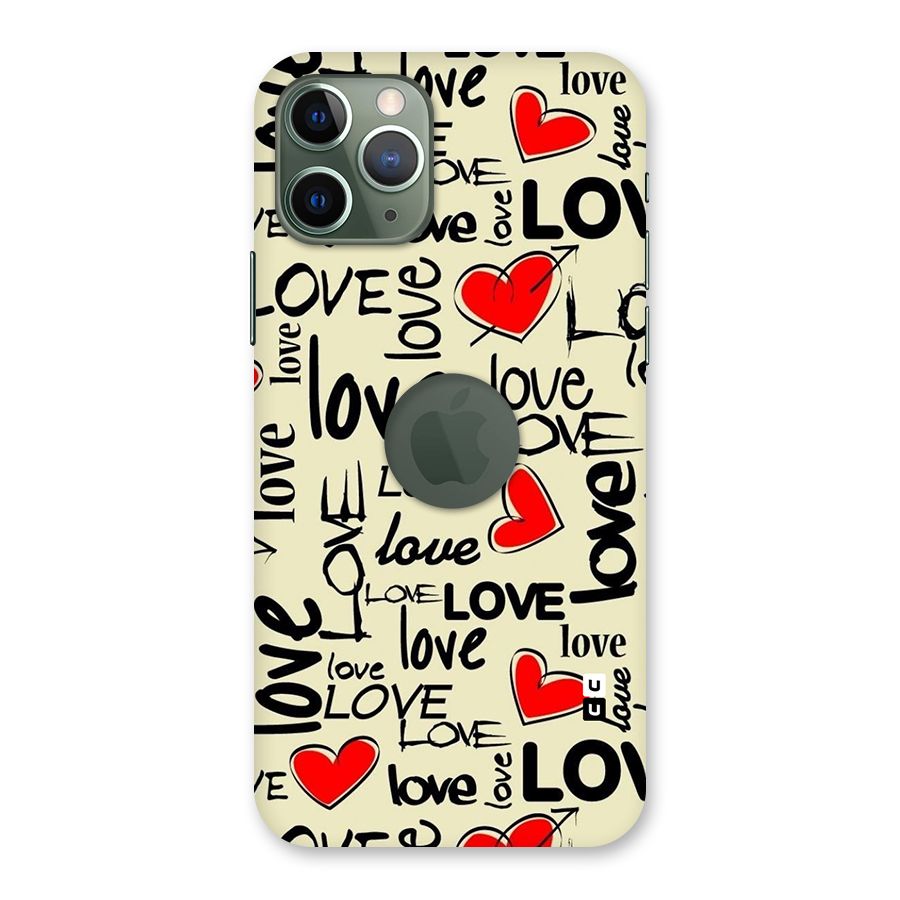 Love Hearts Pattern Back Case for iPhone 11 Pro Logo  Cut