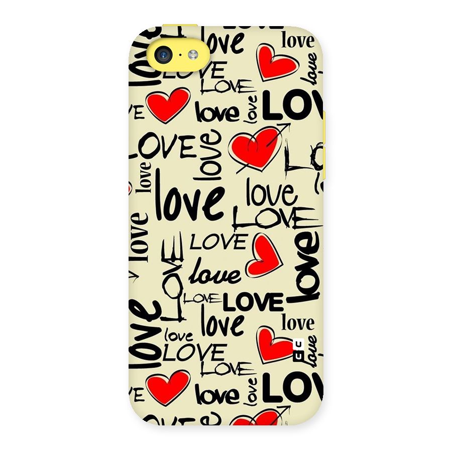 Love Hearts Pattern Back Case for iPhone 5C