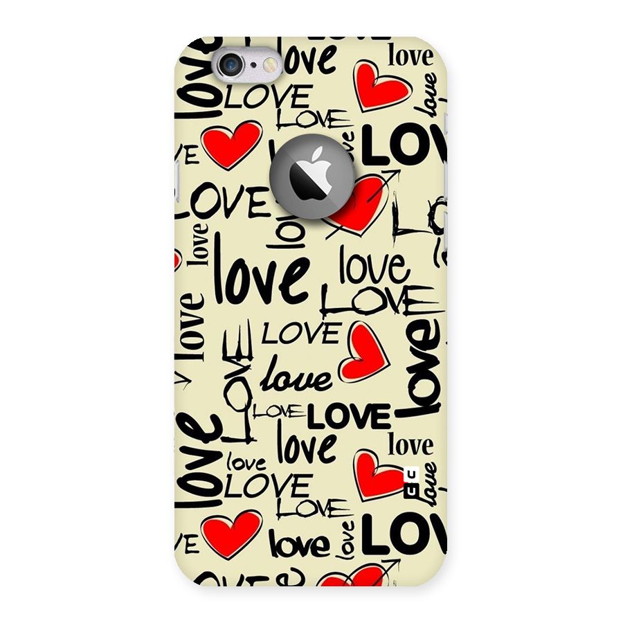 Love Hearts Pattern Back Case for iPhone 6 Logo Cut
