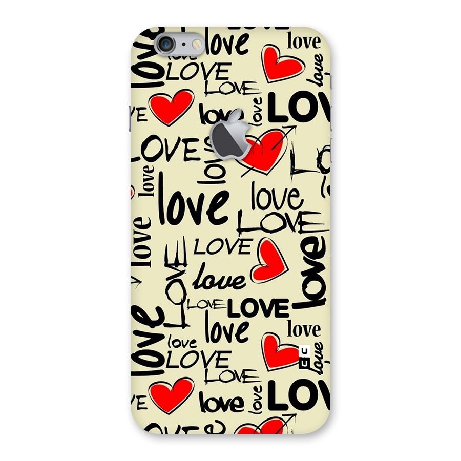Love Hearts Pattern Back Case for iPhone 6 Plus 6S Plus Logo Cut