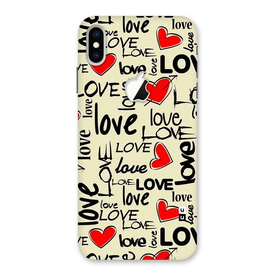 Love Hearts Pattern Back Case for iPhone XS Max Apple Cut