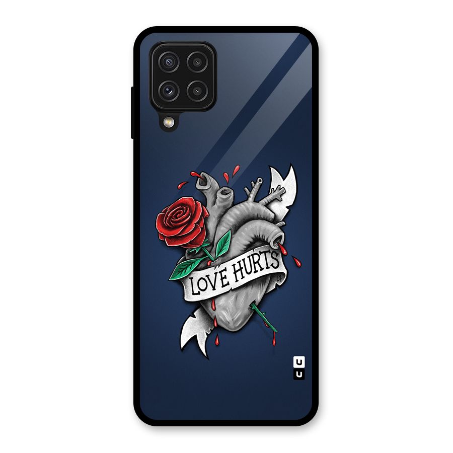 Love Hurts Glass Back Case for Galaxy A22 4G