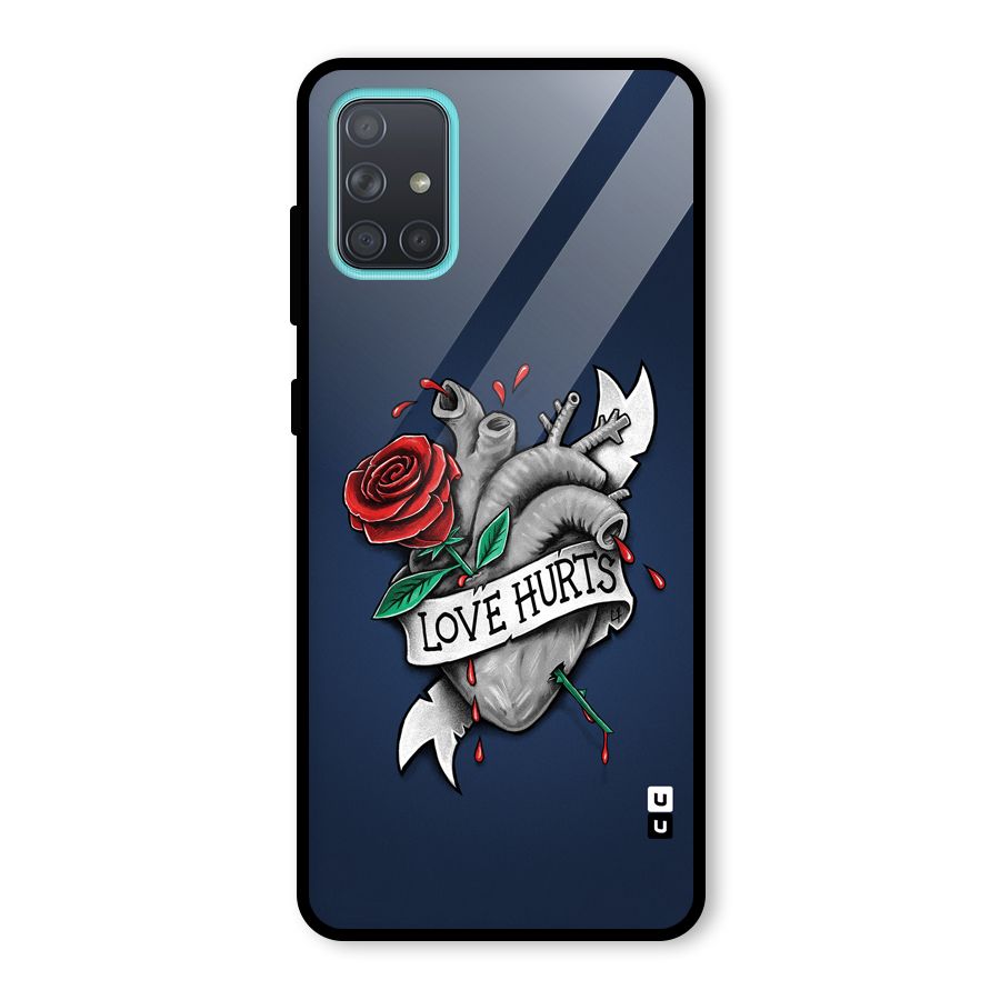 Love Hurts Glass Back Case for Galaxy A71