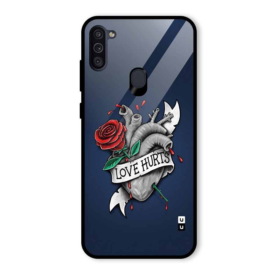Love Hurts Glass Back Case for Galaxy M11