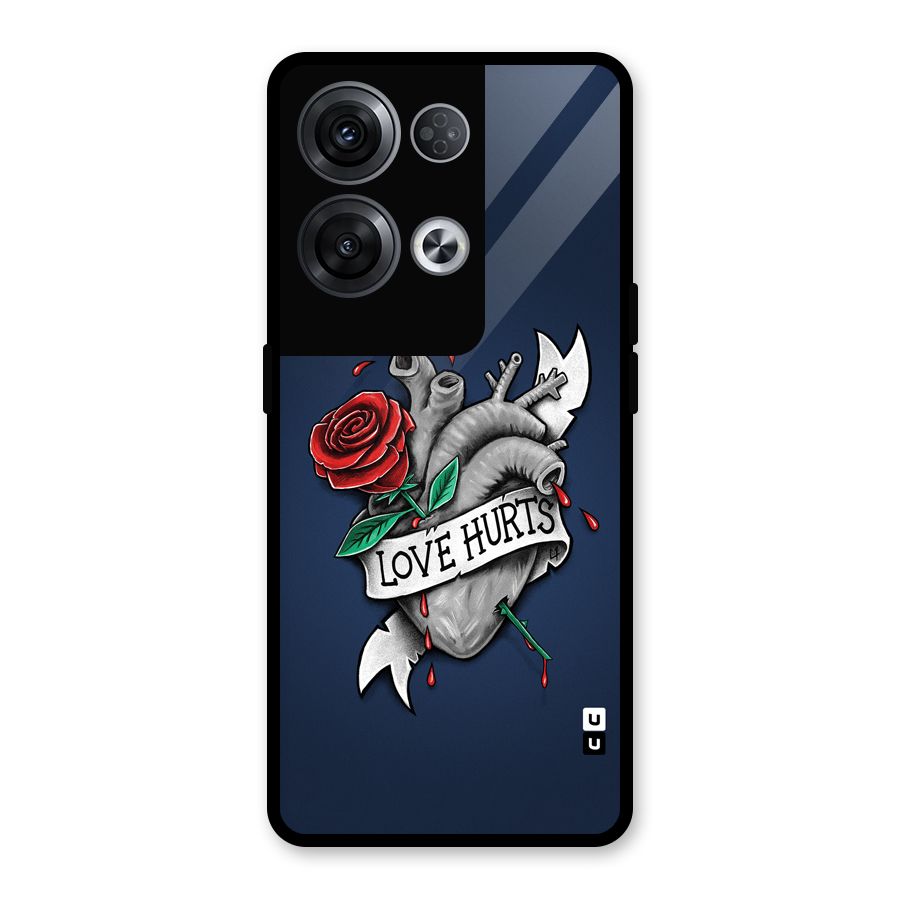 Love Hurts Glass Back Case for Oppo Reno8 Pro 5G