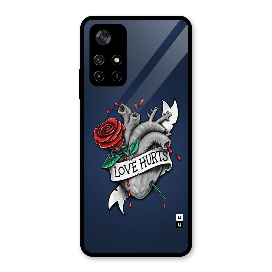 Love Hurts Glass Back Case for Poco M4 Pro 5G