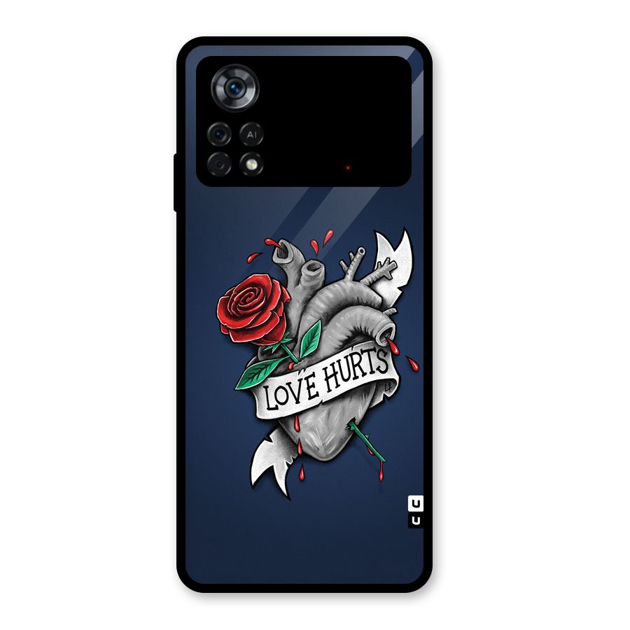 Love Hurts Glass Back Case for Poco X4 Pro 5G