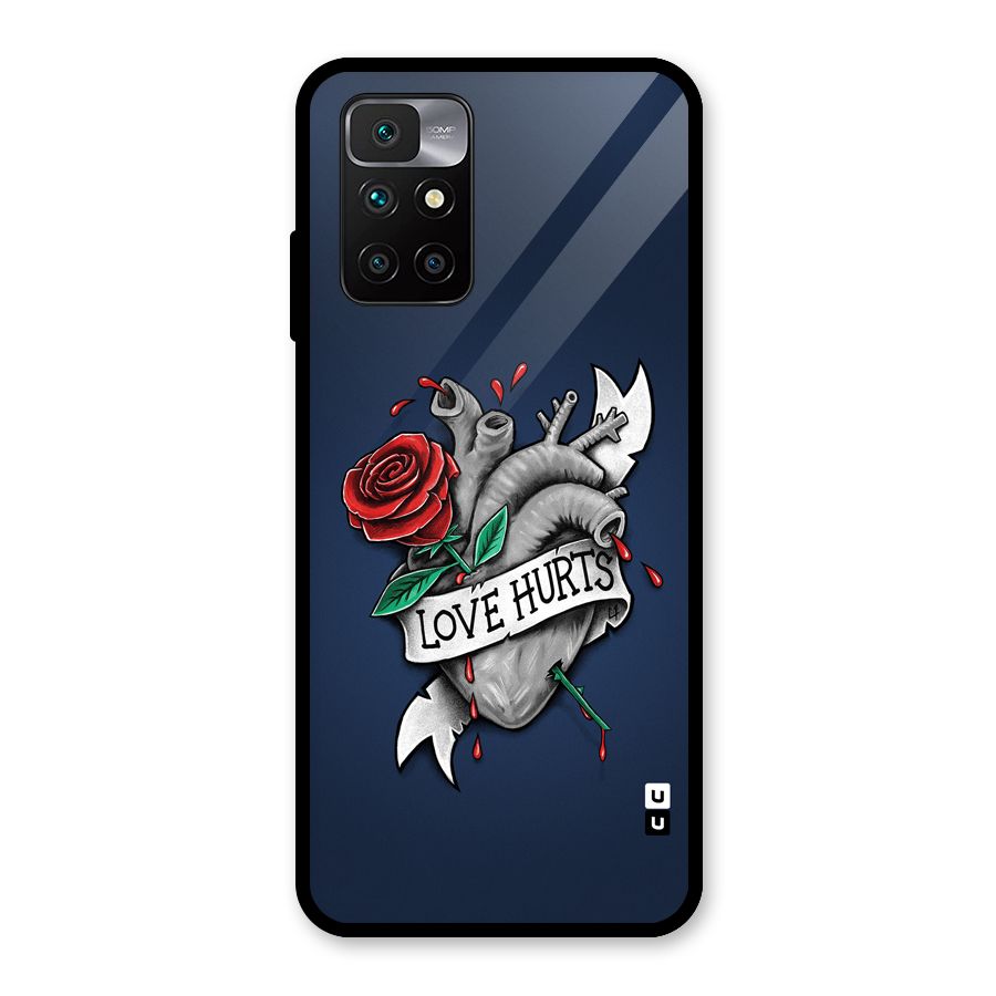 Love Hurts Glass Back Case for Redmi 10 Prime