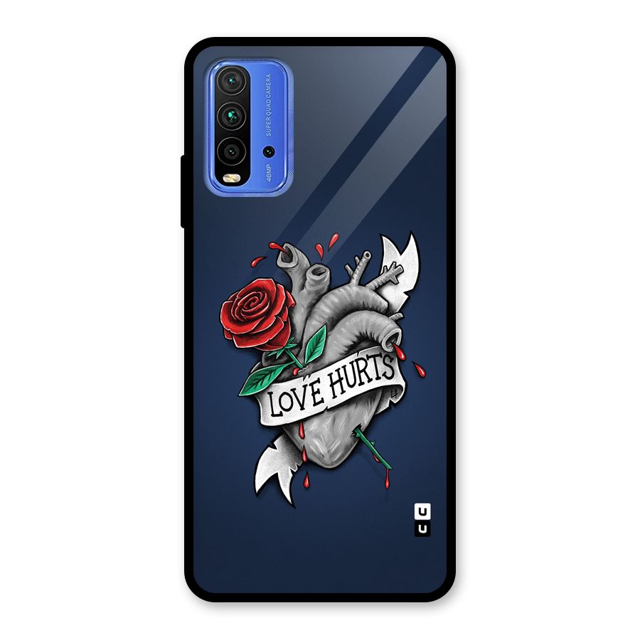 Love Hurts Glass Back Case for Redmi 9 Power