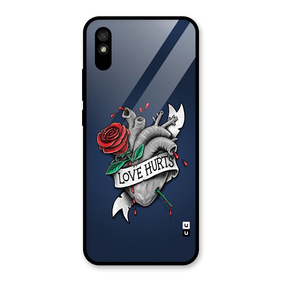 Love Hurts Glass Back Case for Redmi 9i