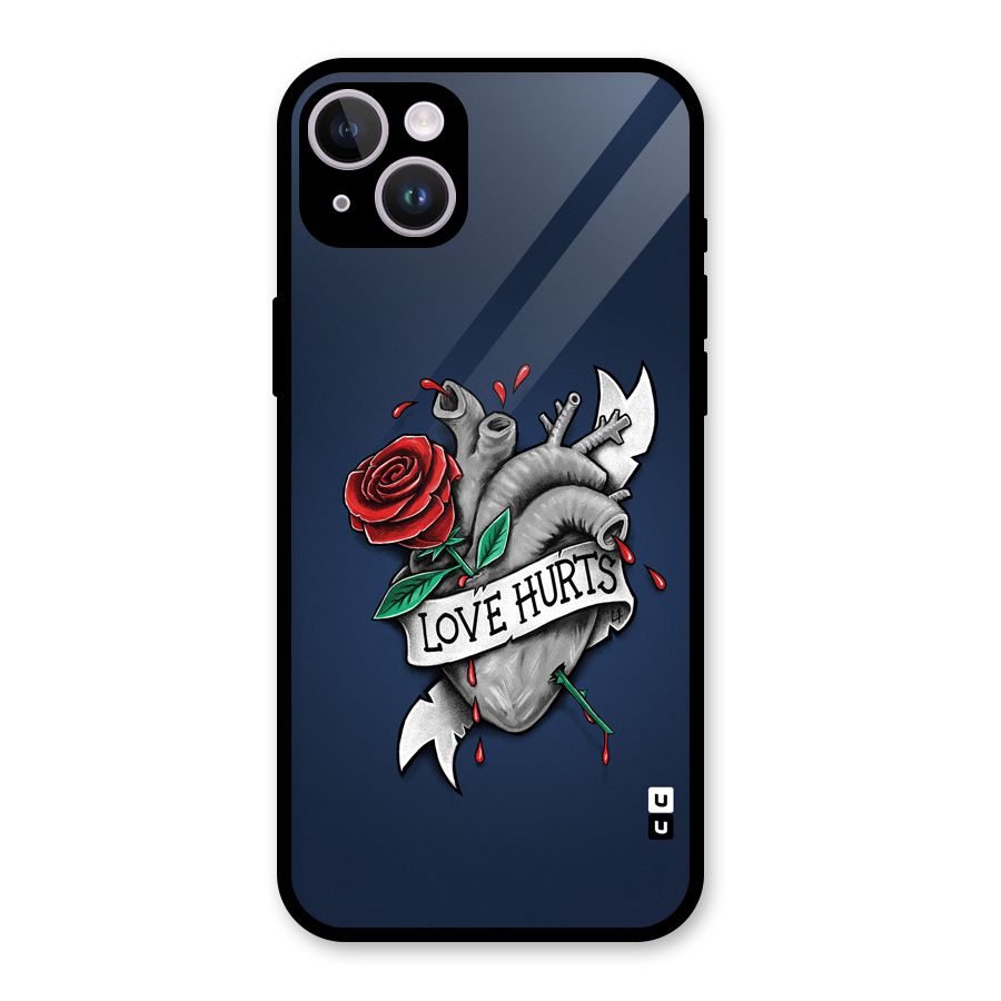 Love Hurts Glass Back Case for iPhone 14 Plus