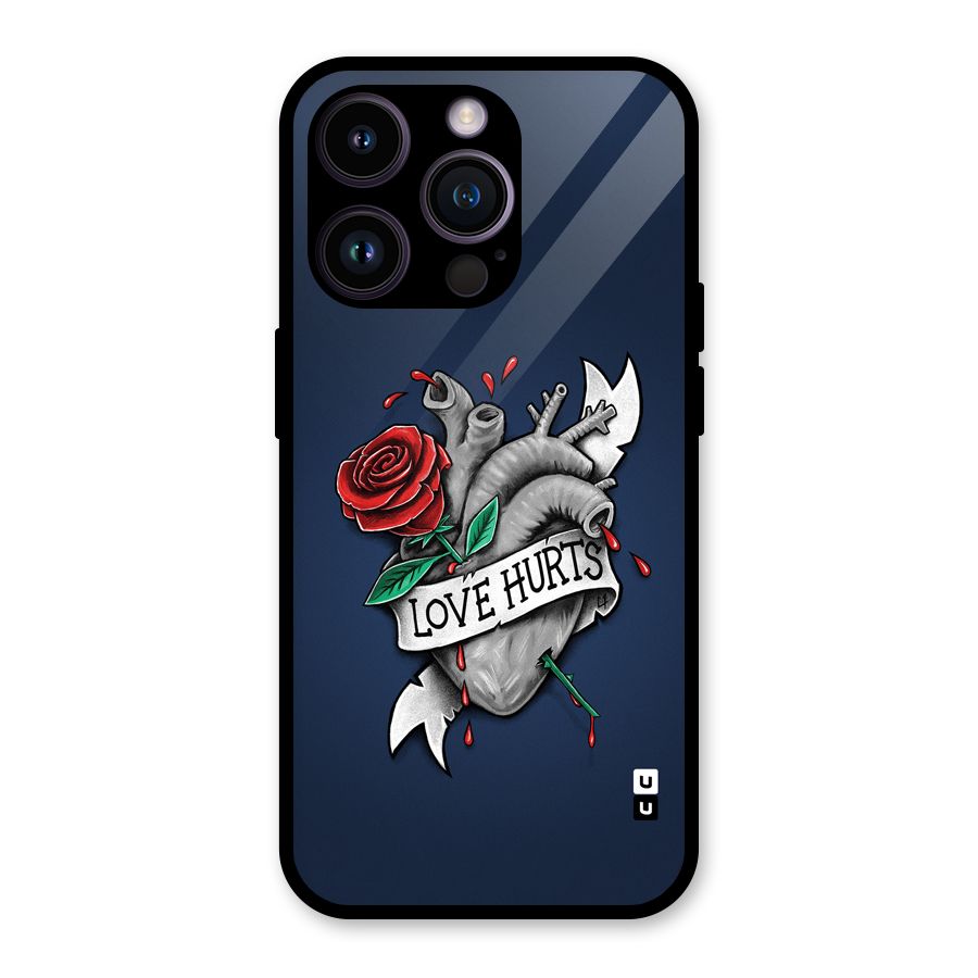 Love Hurts Glass Back Case for iPhone 14 Pro