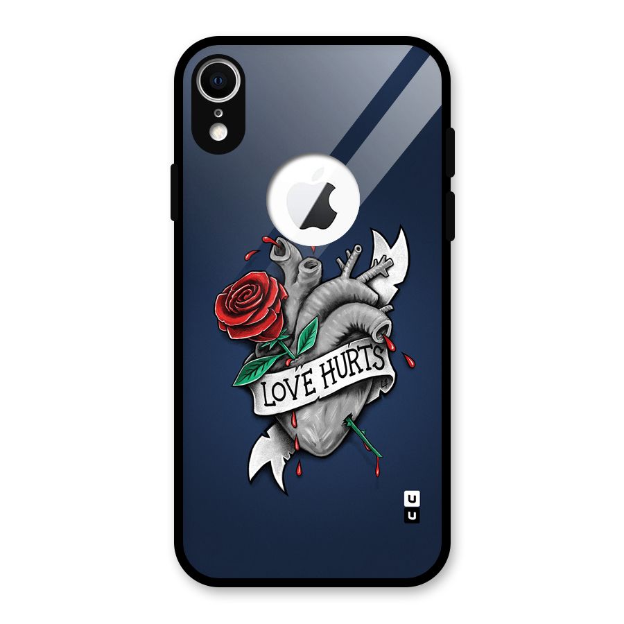 Love Hurts Glass Back Case for iPhone XR Logo Cut