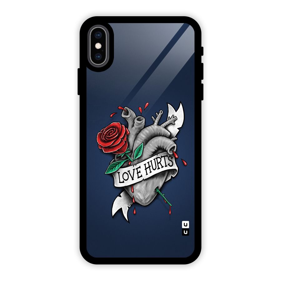 Love Hurts Glass Back Case for iPhone XS Max