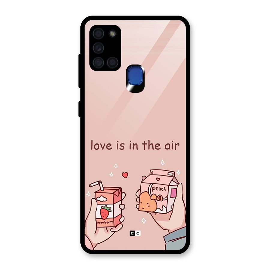 Love In Air Glass Back Case for Galaxy A21s