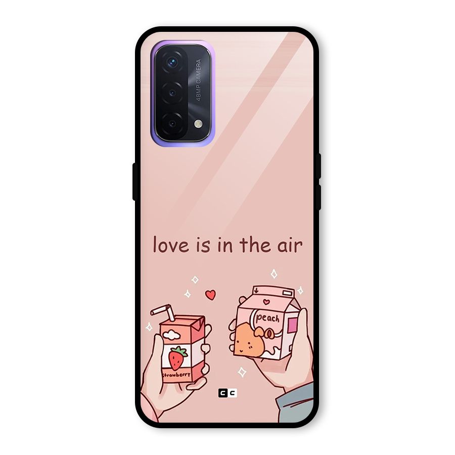 Love In Air Glass Back Case for Oppo A74 5G