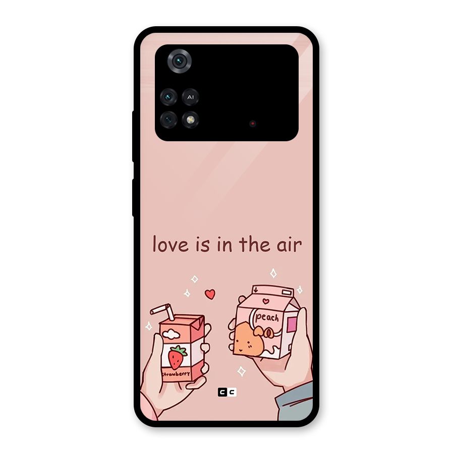 Love In Air Glass Back Case for Poco M4 Pro 4G
