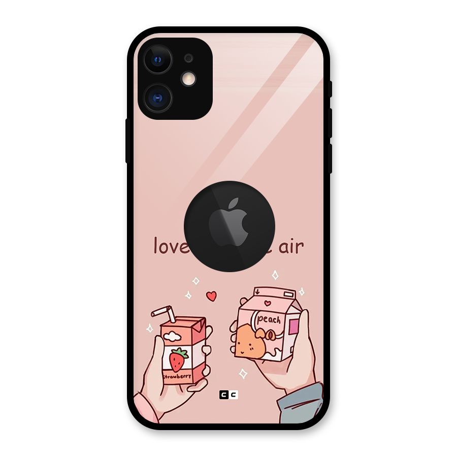 Love In Air Glass Back Case for iPhone 11 Logo Cut