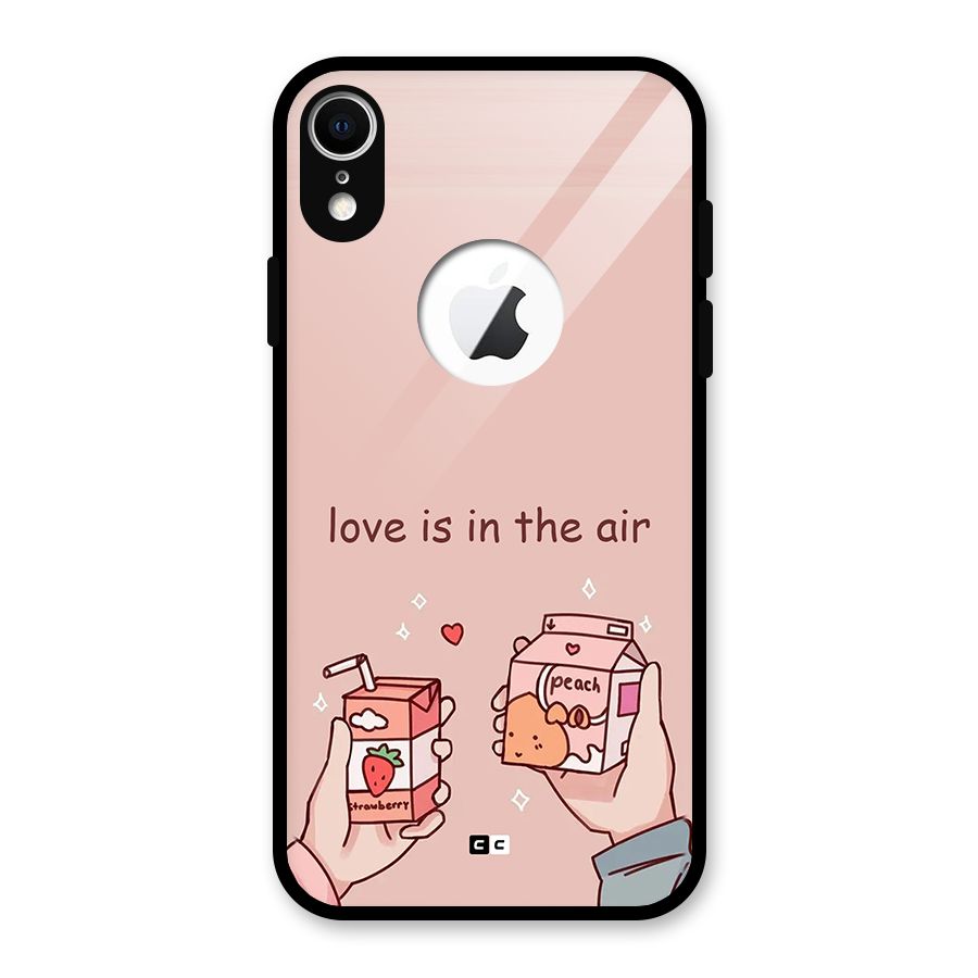 Love In Air Glass Back Case for iPhone XR Logo Cut
