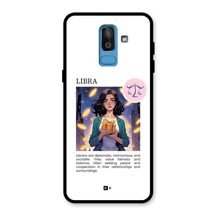 Love Libra Glass Back Case for Galaxy J8