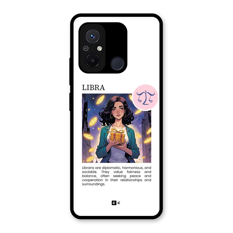 Love Libra Glass Back Case for Redmi 12C