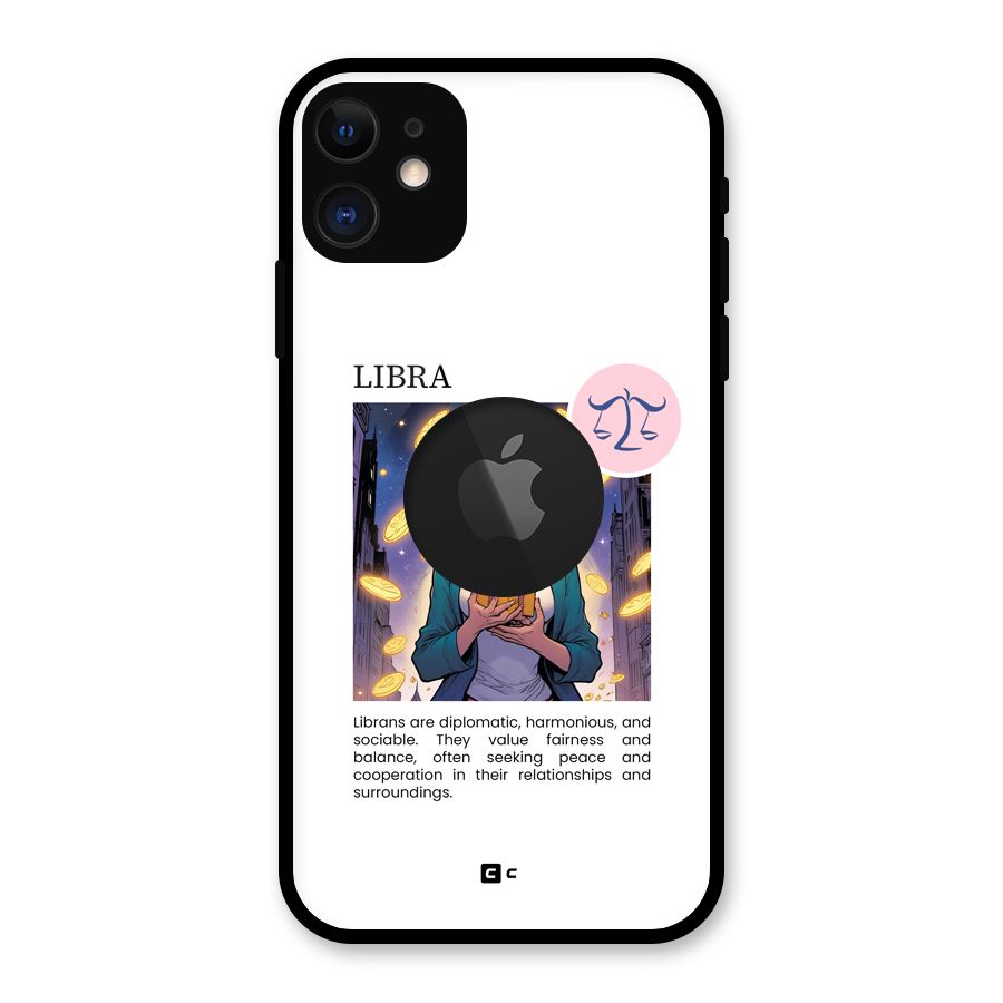Love Libra Glass Back Case for iPhone 11 Logo Cut