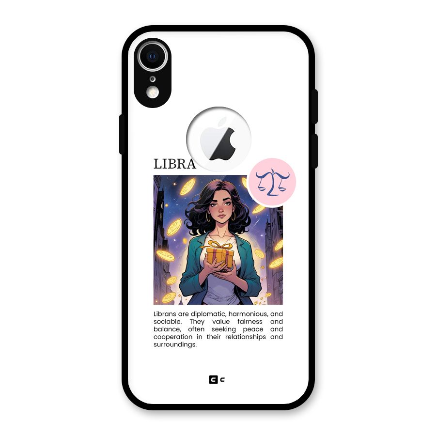 Love Libra Glass Back Case for iPhone XR Logo Cut