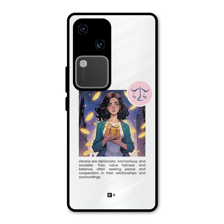 Love Libra Metal Back Case for Vivo V30 Pro