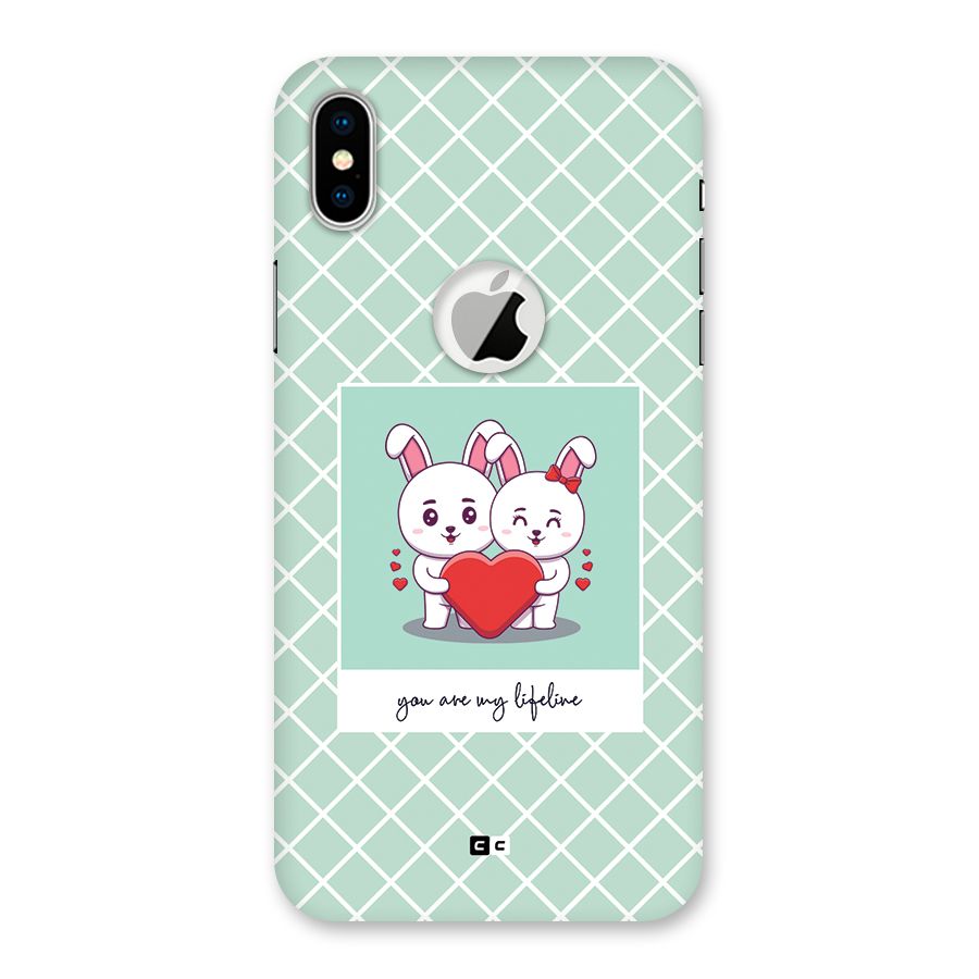 Love Lifeline Back Case for iPhone X Logo Cut