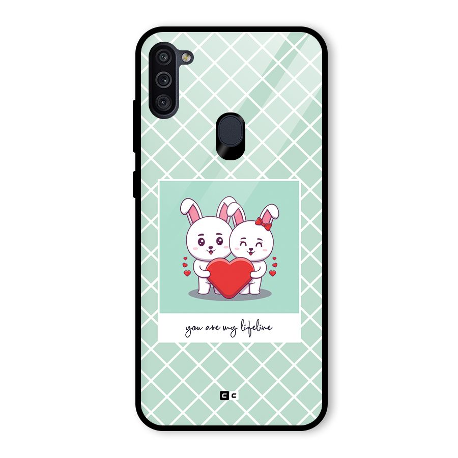 Love Lifeline Glass Back Case for Galaxy M11