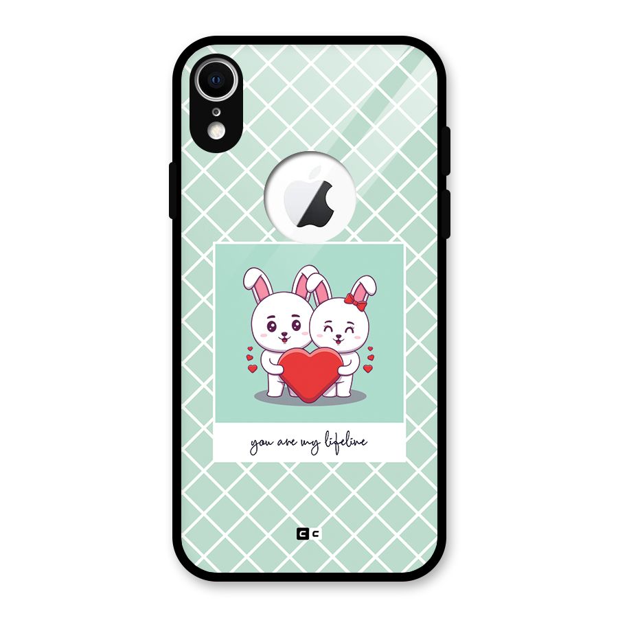 Love Lifeline Glass Back Case for iPhone XR Logo Cut