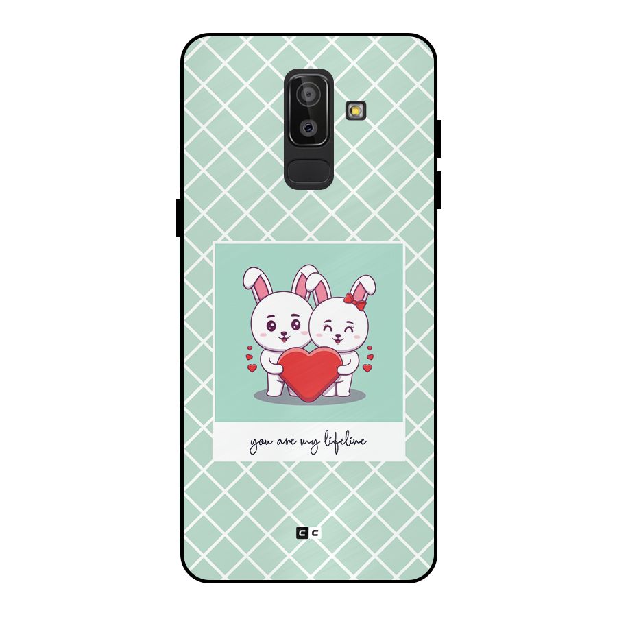 Love Lifeline Metal Back Case for Galaxy J8
