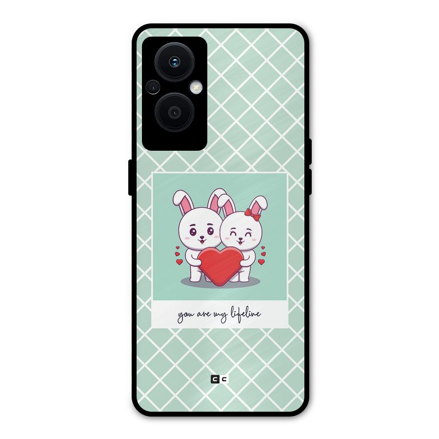 Love Lifeline Metal Back Case for Oppo F21 Pro 5G
