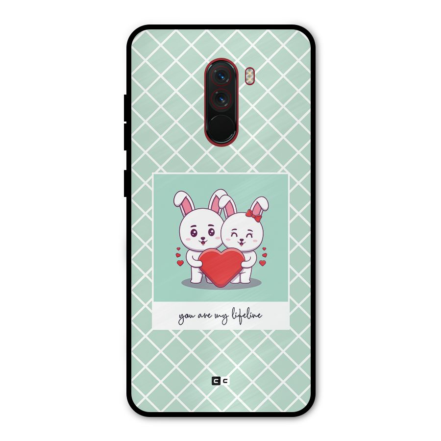Love Lifeline Metal Back Case for Poco F1