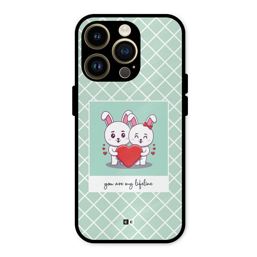 Love Lifeline Metal Back Case for iPhone 14 Pro