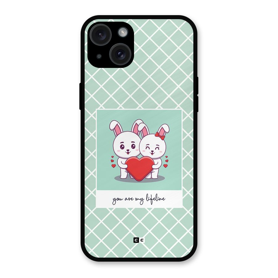 Love Lifeline Metal Back Case for iPhone 15 Plus