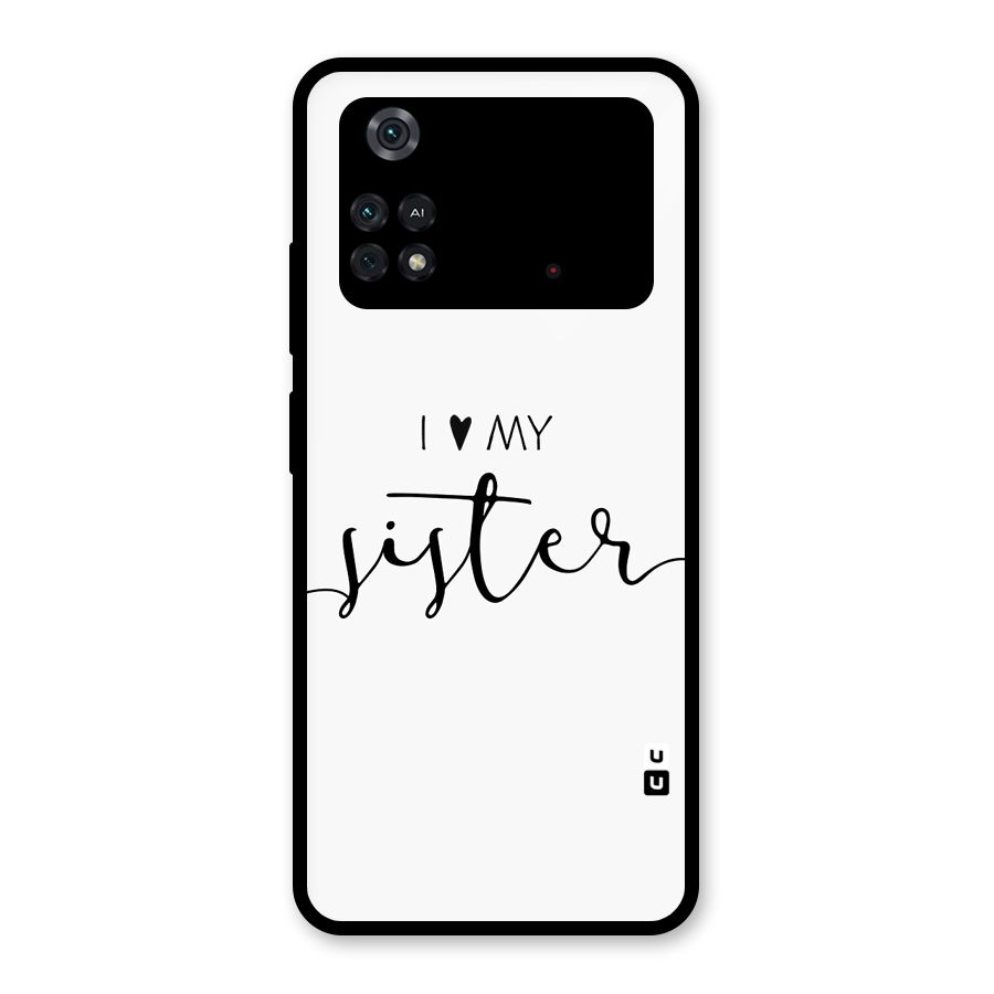 Love My Sister Glass Back Case for Poco M4 Pro 4G