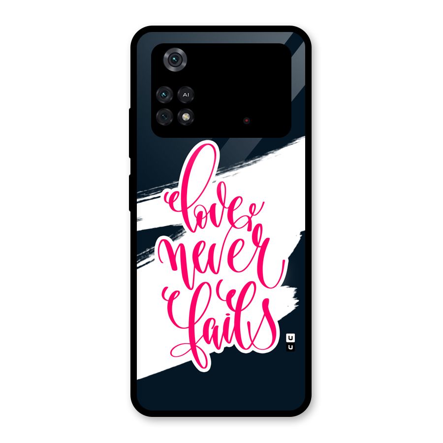 Love Never Fails Glass Back Case for Poco M4 Pro 4G