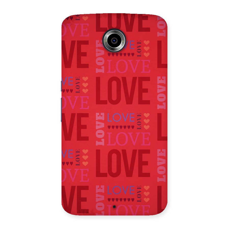 Love Pattern Back Case for Nexsus 6