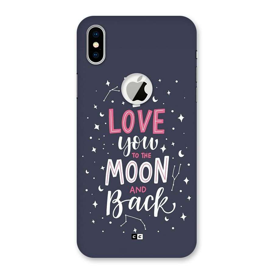 Love To The Moon Back Case for iPhone XS Logo Cut